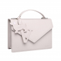 Preview: Handle Bag with shoulder strap made of calfskin light creme